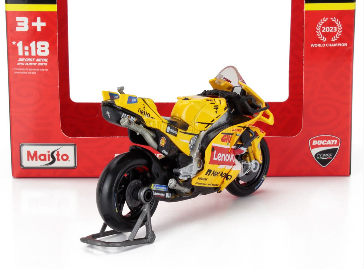 Modello Moto GP Ducati Desmosedici 2023 Pilota Bagnaia - Scala 1/18 Maisto - Nuovo