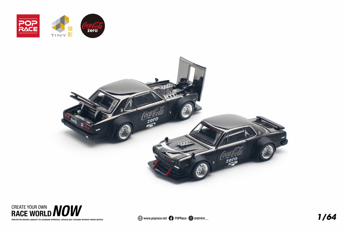 1:64 Nissan Skyline GT-R (KPGC10) Hakosuka V8 -- Coca-Cola - Black --