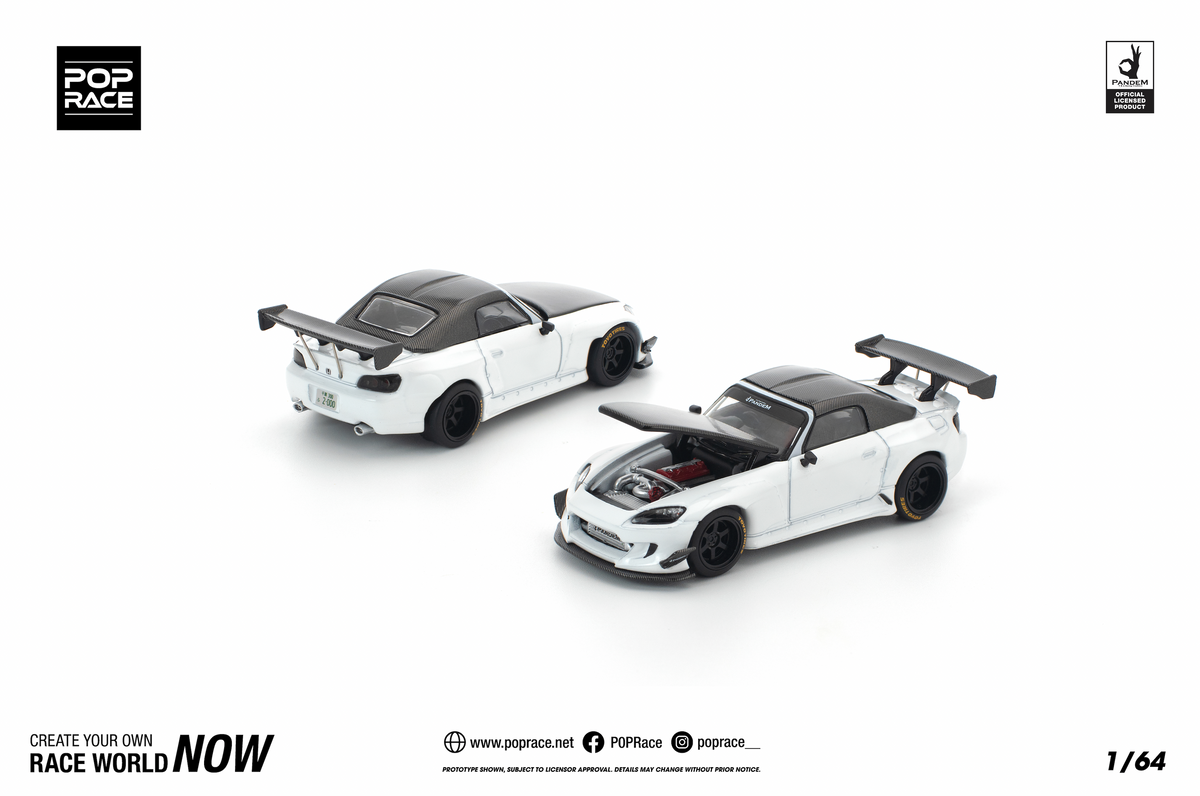 Pre-Order) 1:64 Honda S2000 Soft-Top -- White -- Pop Race