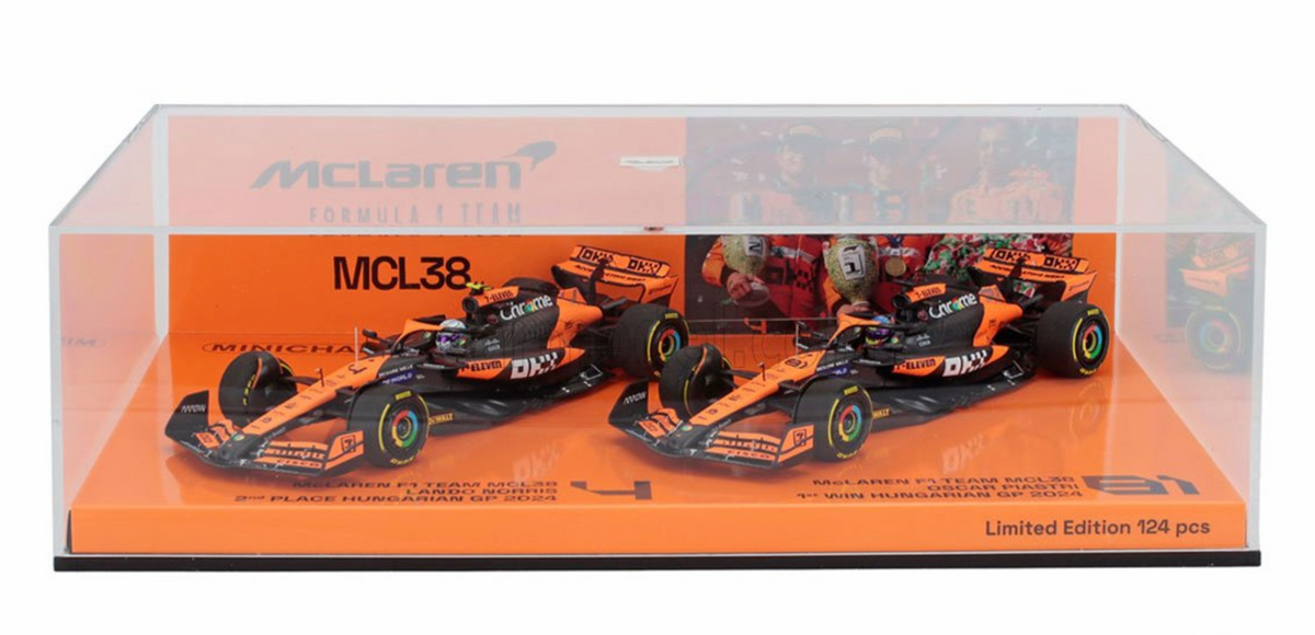 1:43 2024 Hungarian GP - Piastri/Norris McLaren 1-2 Finish Twin Set -