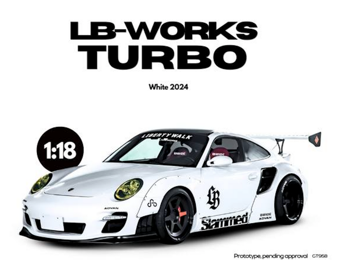 Pre-Order) 1:18 Porsche 911 (997) Turbo LB-Works -- White -- GT Spiri