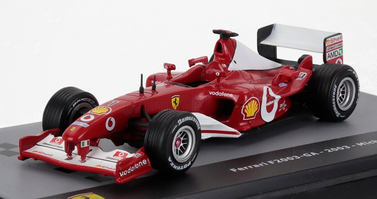 Hot Wheels Ferrari F2003-GA Barrichello Schumacher Japon GP WC 2003 1/18 G3764