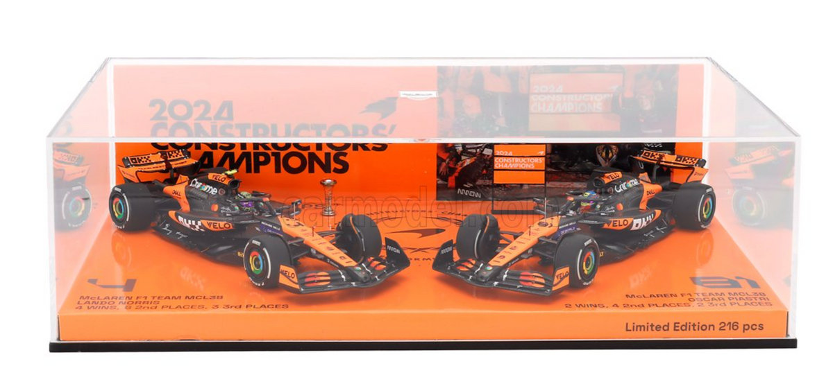 1:43 2024 Constructors Champion Twin Set -- McLaren MCL38 -- Minichamp