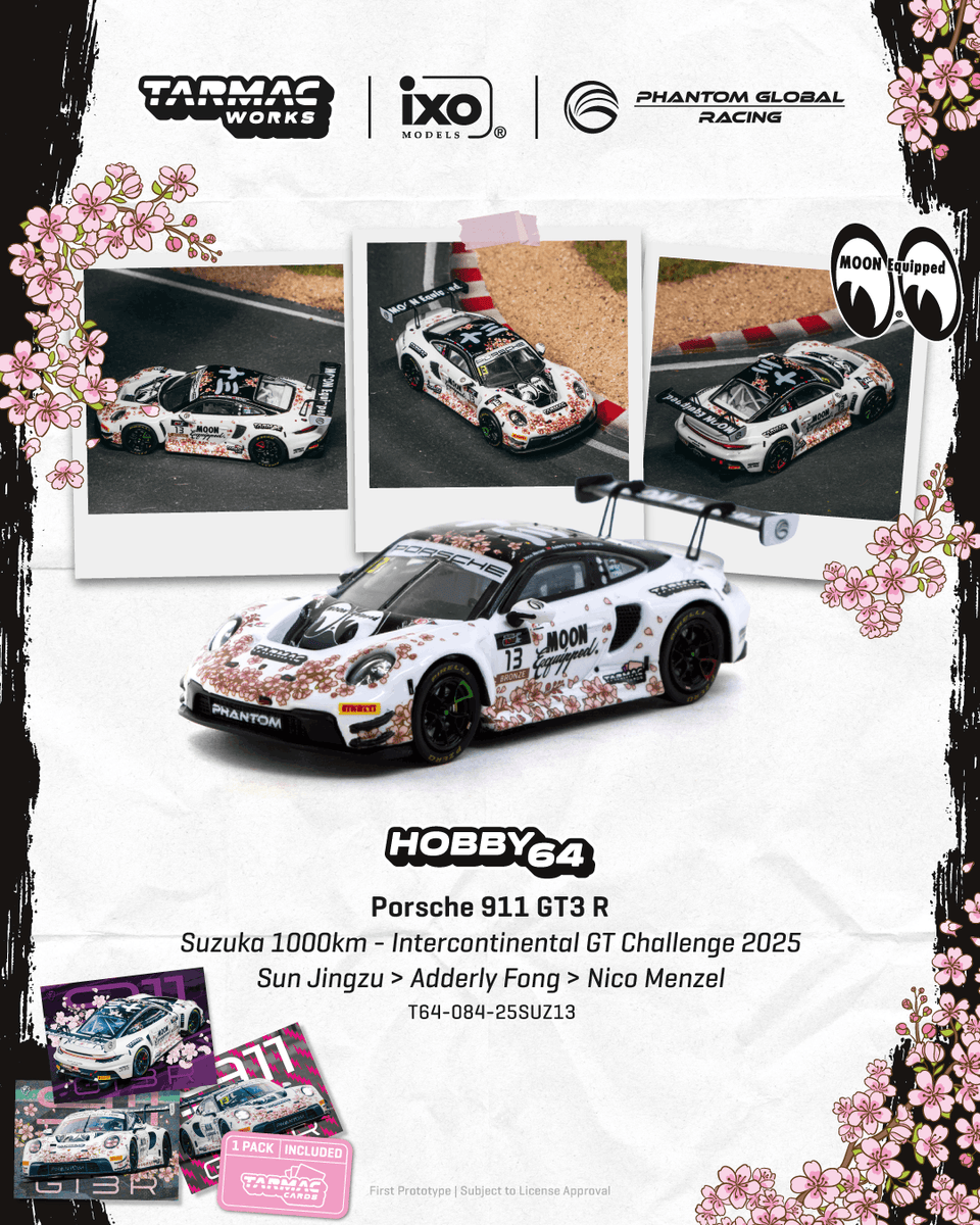 Pre-Order) 1:64 2025 Suzuka 1000km --#13 White Mooneyes Porsche 911 G