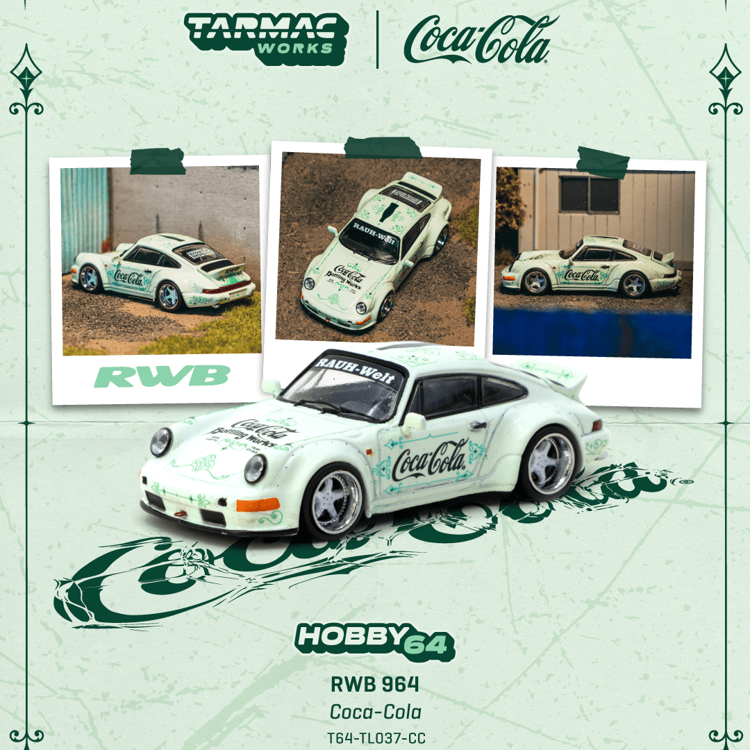 Pre-Order) 1:64 RWB 964 (Porsche 911) -- Coca-Cola Green -- Tarmac Wo