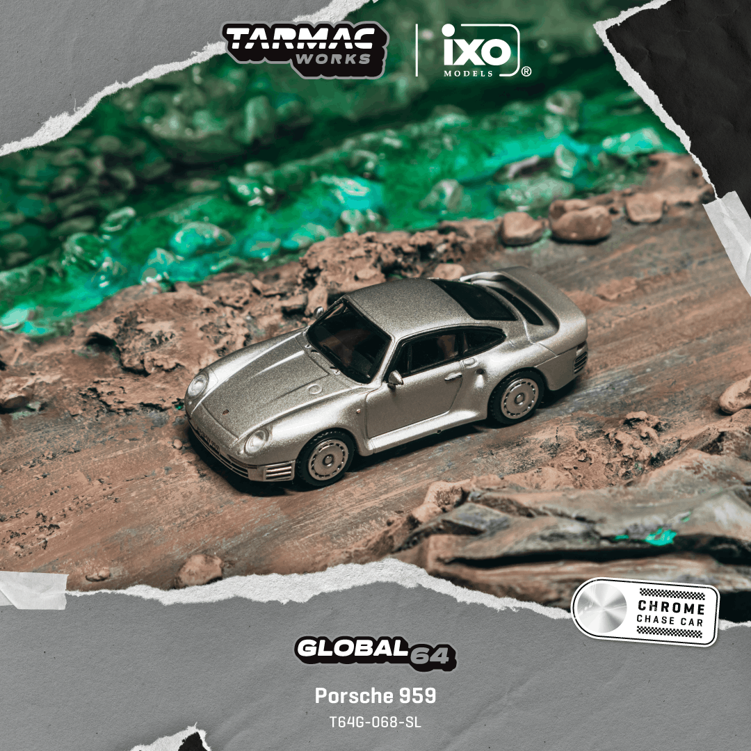 Pre-Order) 1:64 Porsche 959 -- Silver -- Tarmac Works x IXO