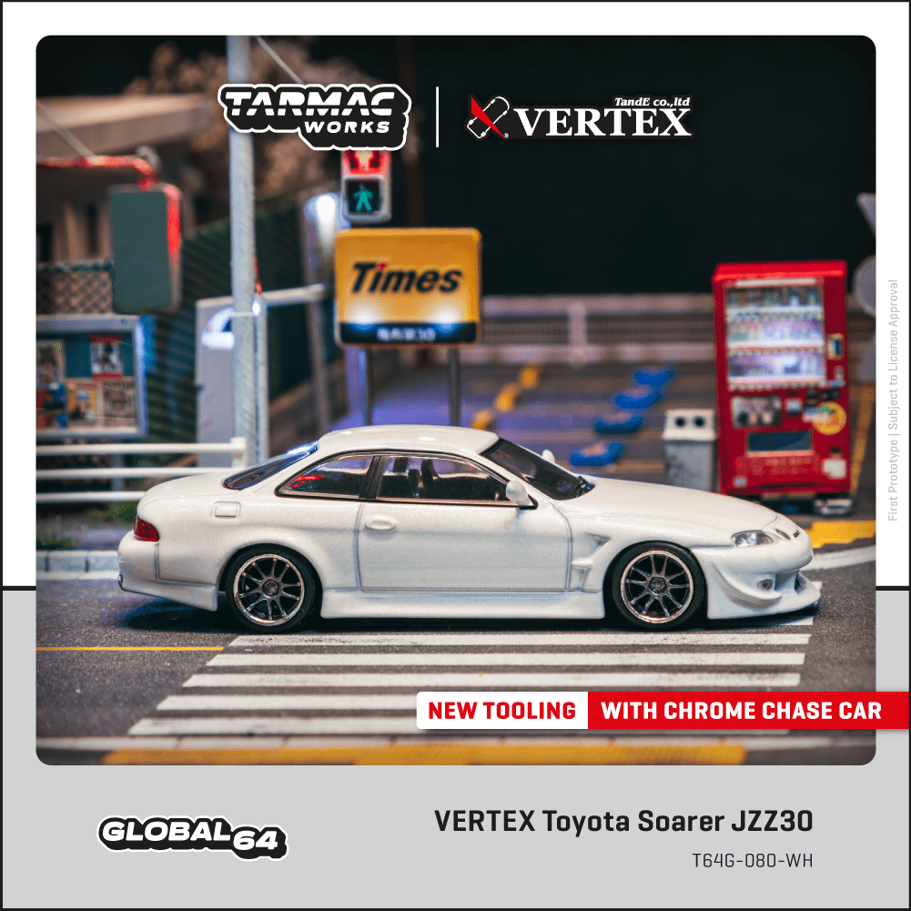 Pre-Order) 1:64 Toyota Soarer JZZ30 VERTEX -- White -- Tarmac Works