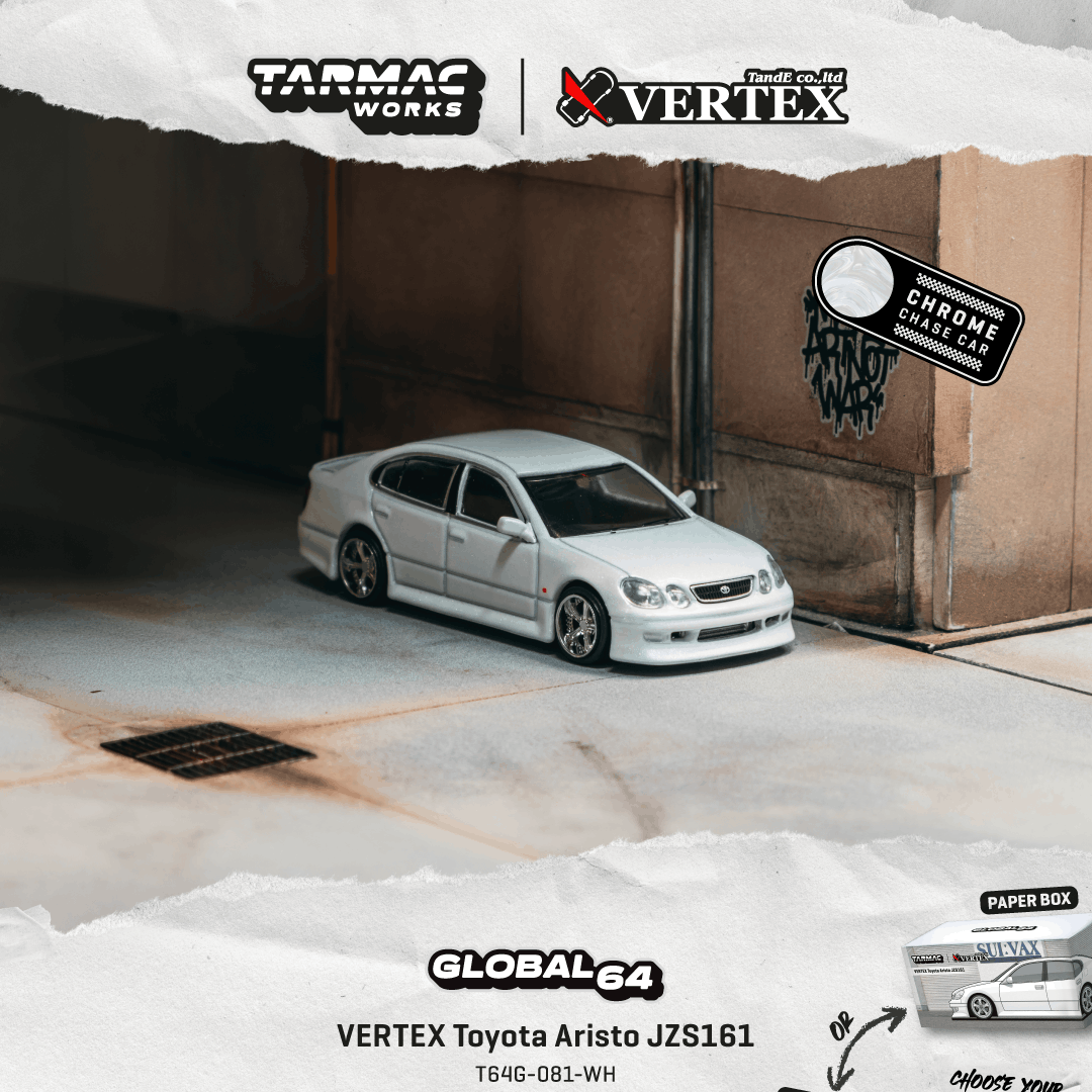 Pre-Order) 1:64 Toyota Aristo JZS161 VERTEX -- White -- Tarmac Works