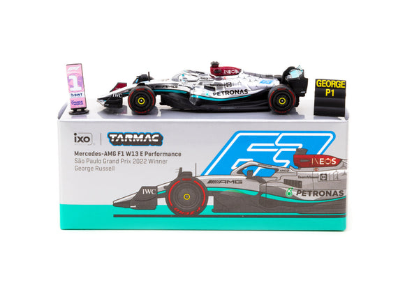 1:64 2022 George Russell -- Sao Paulo GP Winner -- Mercedes W13 -- Tarmac Works F1