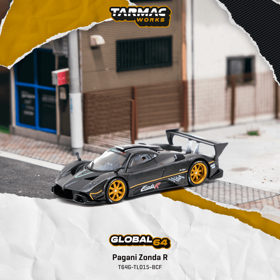 Pre-Order) 1:64 Pagani Zonda R -- Matte Exposed Carbon Fiber -- Tarma