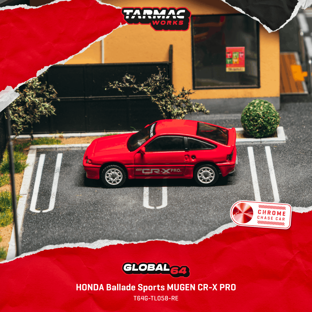 Pre-Order) 1:64 Honda Ballade Sports MUGEN CR-X PRO -- Red -- Tarmac