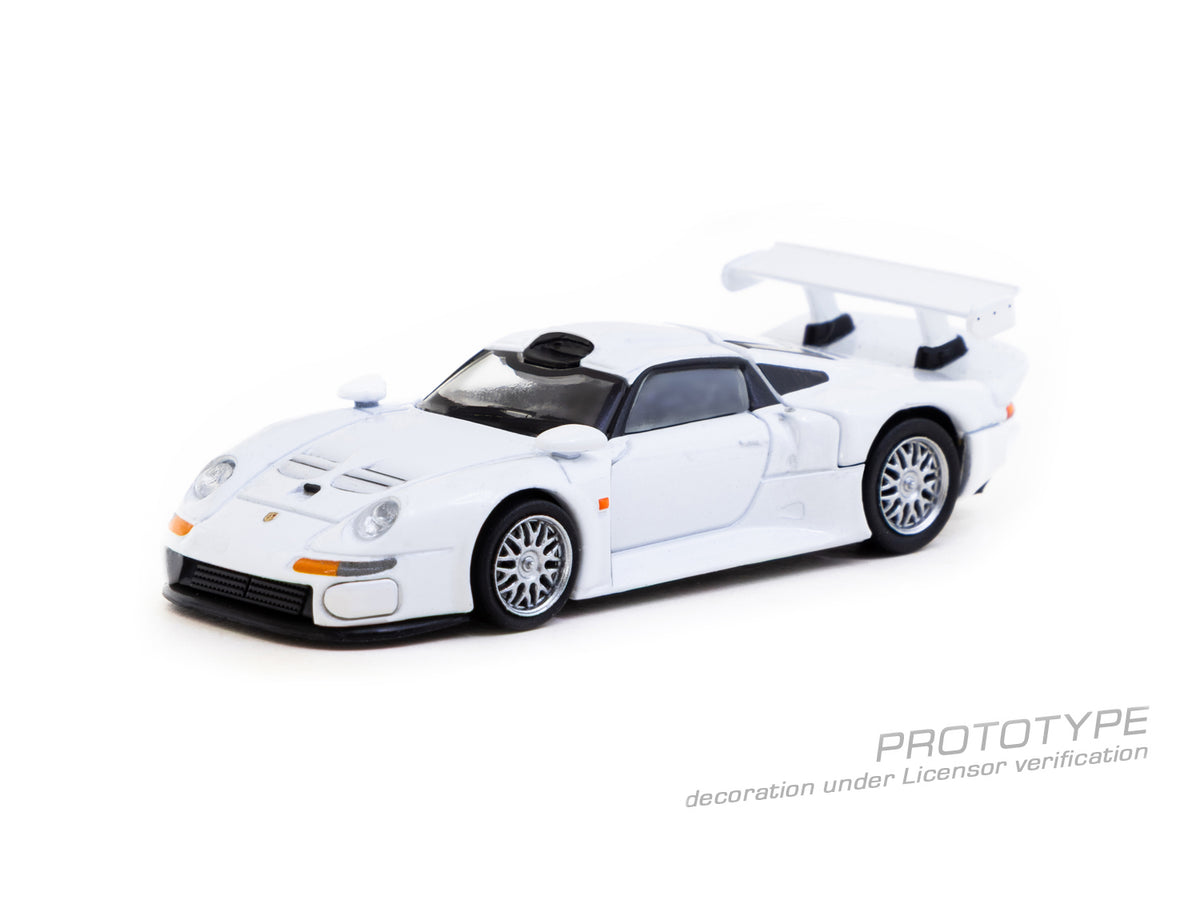 Pre-Order) 1:64 Porsche 911 GT1 -- White -- Tarmac Works x Tarmac Car