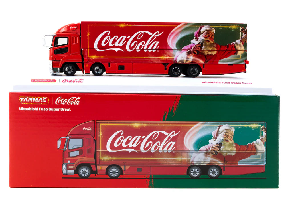 1:64 Mitsubishi Fuso Super Great -- Coca-Cola Santa Truck -- Tarmac Wo