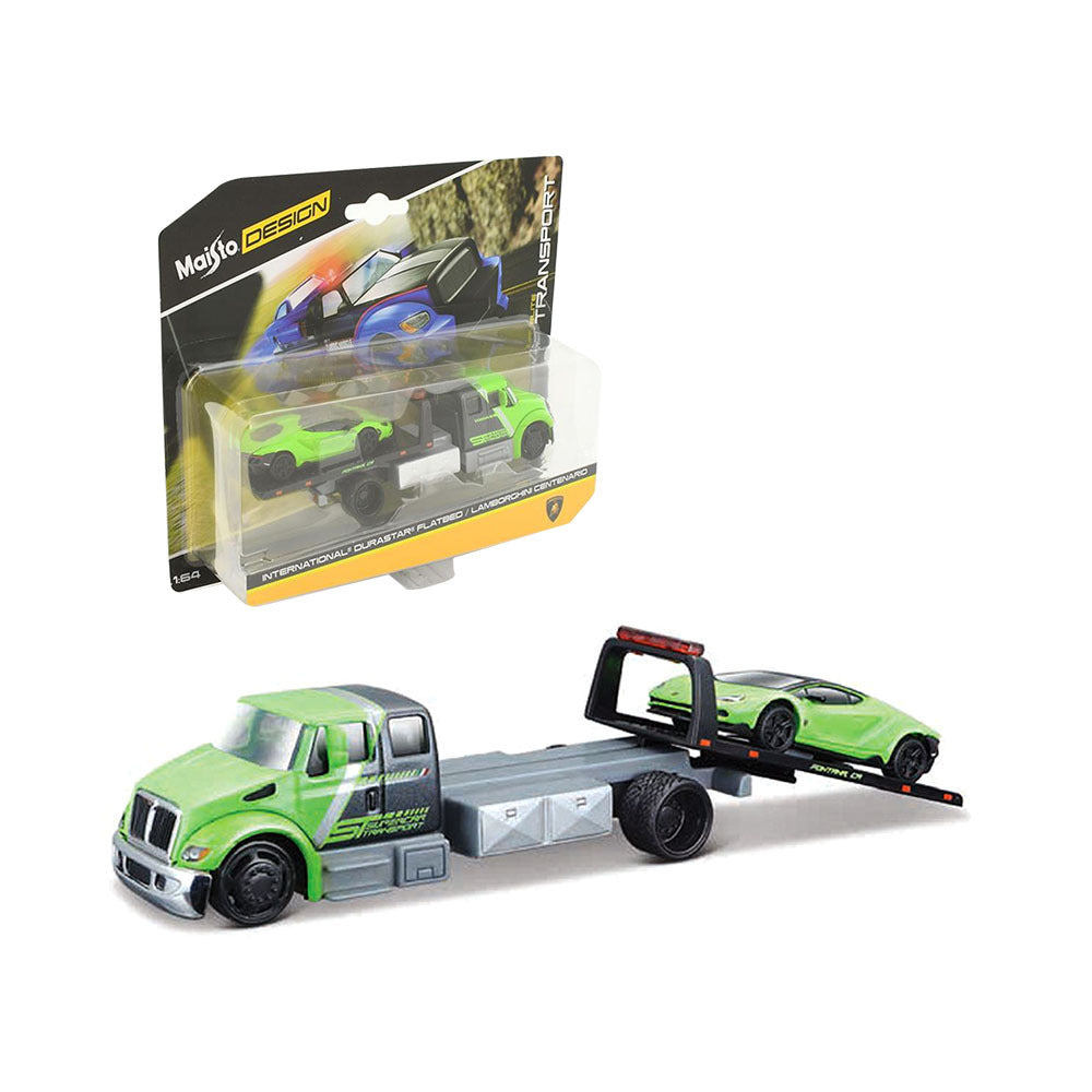 Camion International Durastar Avec Remorque Et Mercedes 190E Maisto 1/64 - Neuf