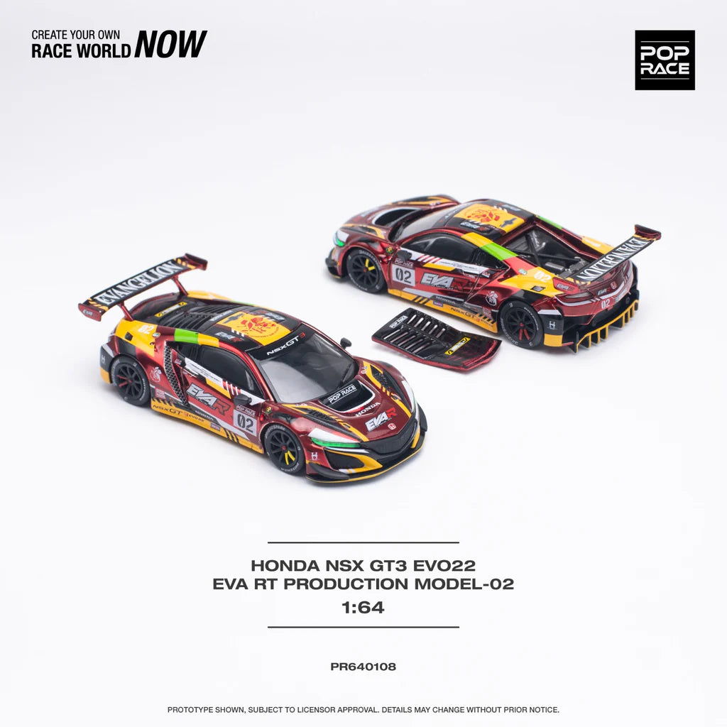 1:64 Honda NSX GT3 -- Red/Yellow EVA RT Production Model-02 -- Pop Rac