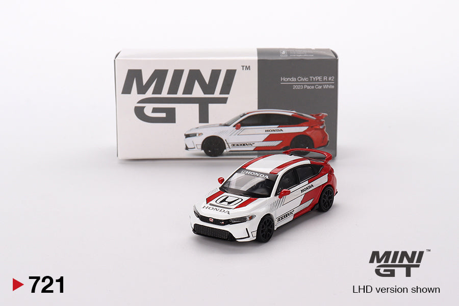 1:64 Honda Civic Type R (FL5) 2023 -- Pace Car White/Red -- Mini GT MG