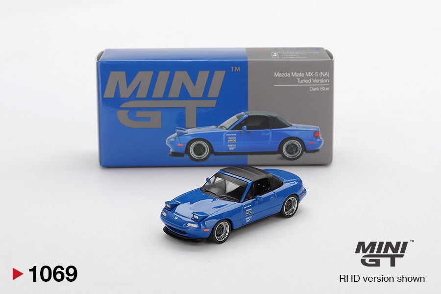 1:64 Mazda Miata MX-5 (NA) Tuned Version -- Dark Blue -- Mini GT MGT01