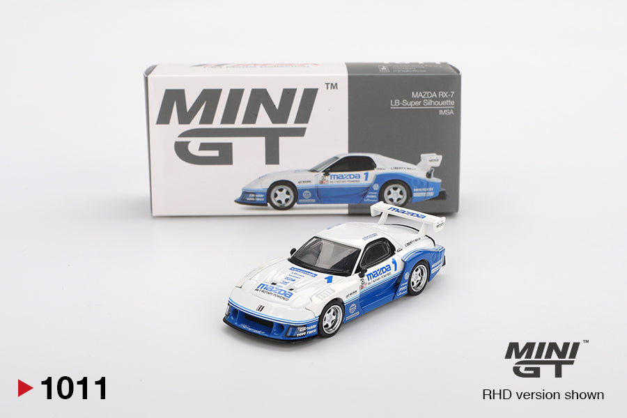 1:64 Mazda RX-7 LB-Super Silhouette -- Blue/White IMSA -- Mini GT MGT0