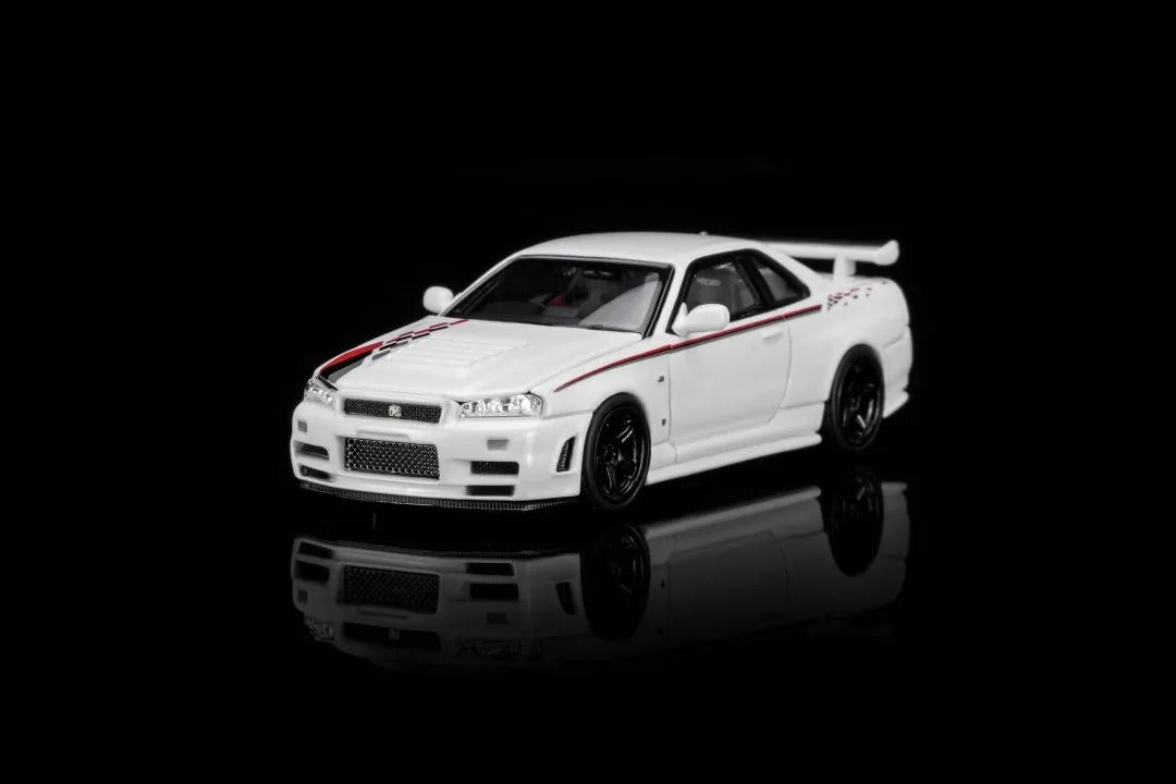 Pre-Order) 1:64 Nissan GTR (R34) Skyline NISMO -- White Pearl -- Moto