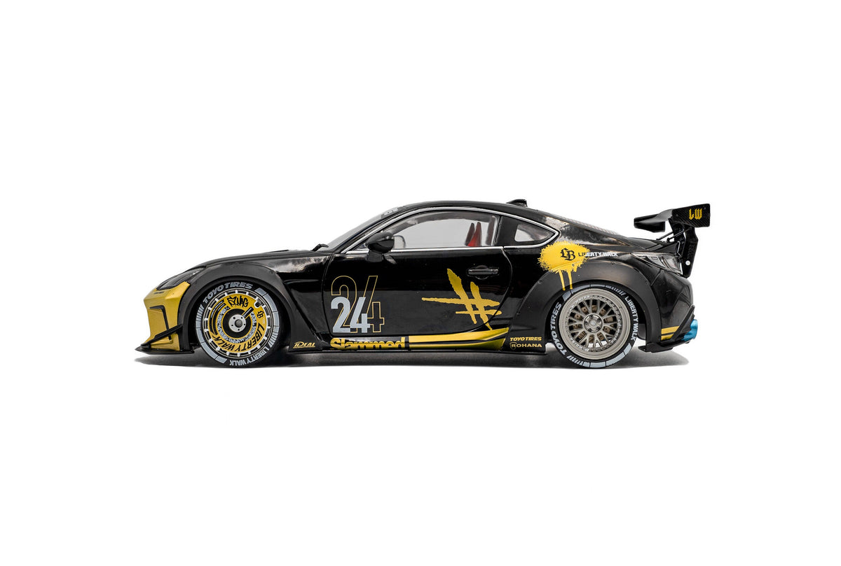 1:18 Toyota GR86 Liberty Walk -- #24 Black/Gold -- Solido