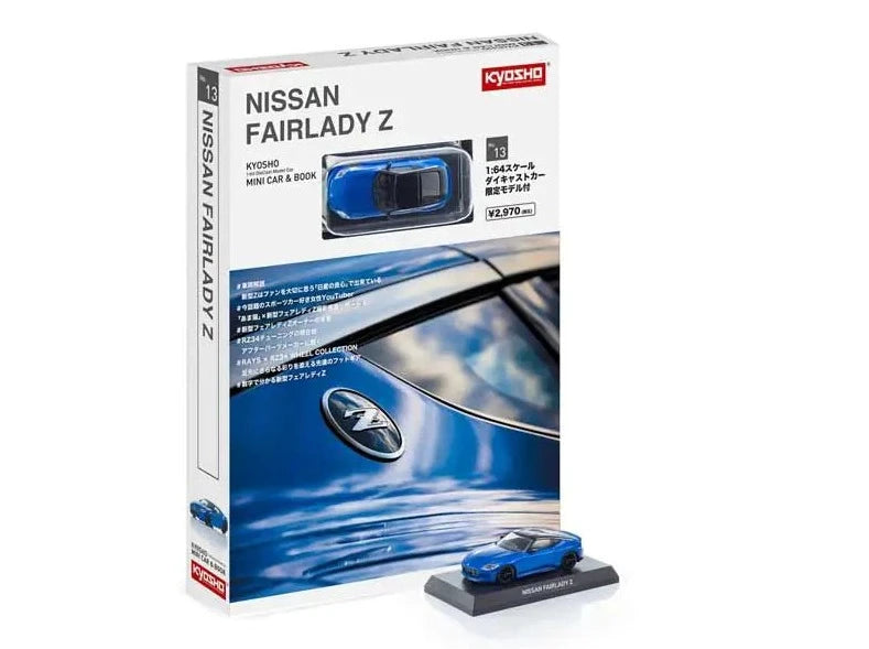 Kyosho Auto Scale Collection ブルーモデルカー 1:64 Nissan Fairlady Z w/Book -- Seiran Blue -- Kyosho 07117BL