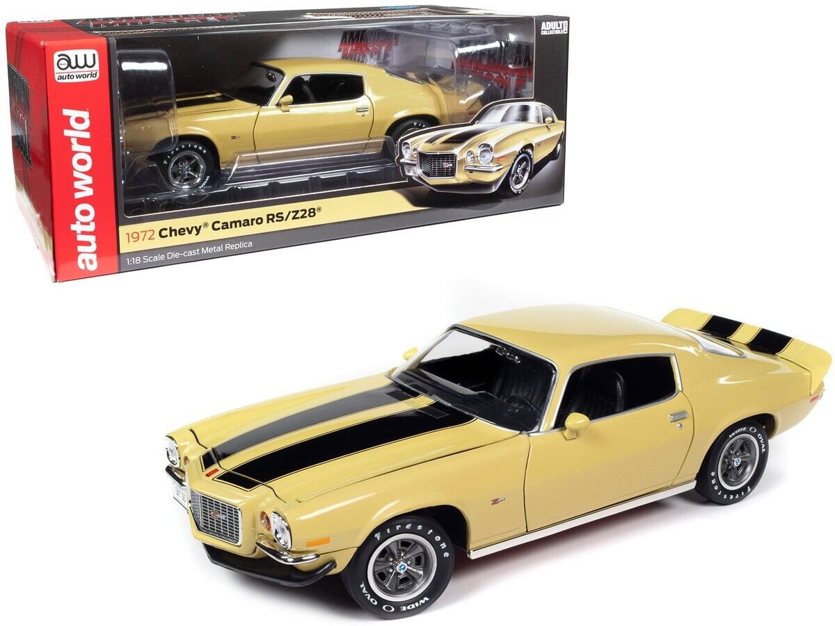 1:18 1972 Chevrolet Camaro RS Z28 -- Yellow w/Black Stripes -- America