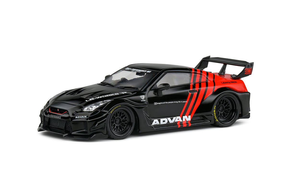 1:43 Nissan GTR R35 LB Silhouette Liberty Walk -- ADVAN Red/Black -- S
