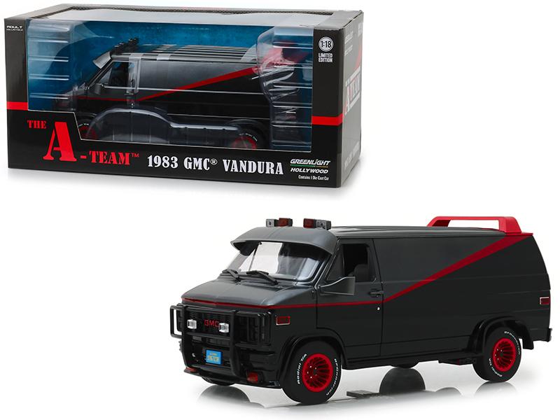 No258ミニカー1/18箱あり A TEAM 1983 GMC VANDURA 1:18 1983 GMC Vandura: The A-Team Van -- 1983-87 TV Series -- Greenlig