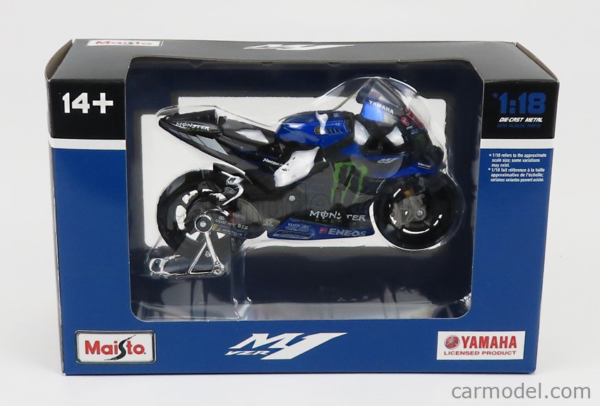 Fabio Quartararo Yamaha M1 n° 20 Champion du Monde Moto GP 2021 1/18 Maisto  M36373