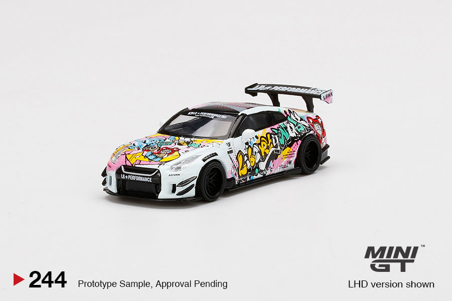 1:64 Nissan GT-R (R35) -- LB☆WORKS -- LBWK Kuma Graffiti -- Mini GT