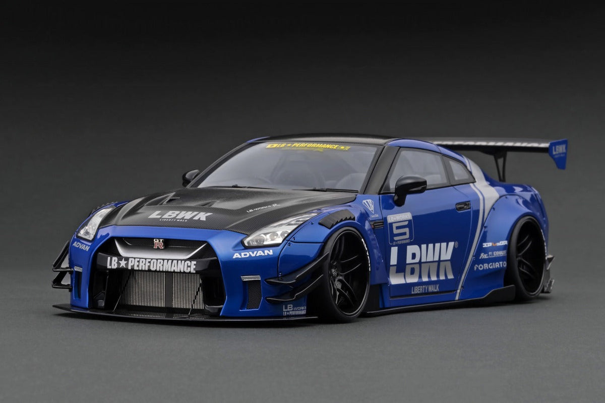 1:18 Nissan GT-R R35 LB-WORKS Type 2 -- Blue -- Ignition Model IG2340