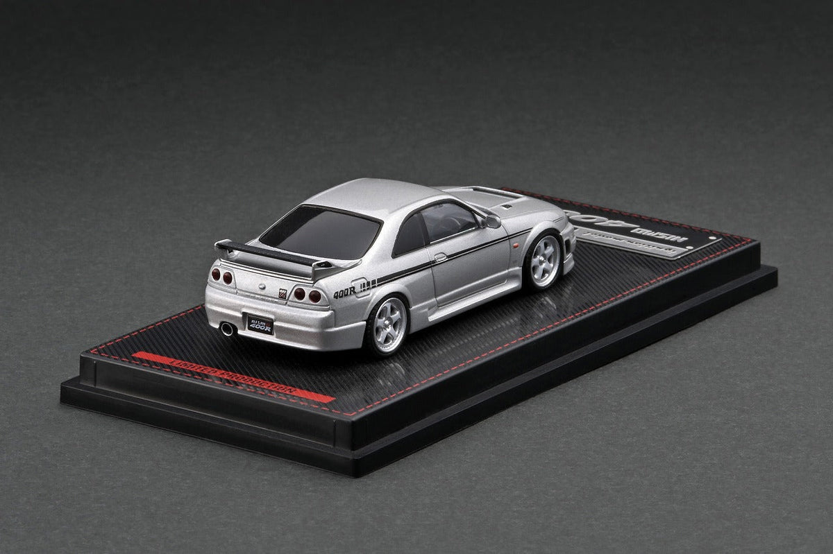 1:64 Nissan R33 GT-R 400R Silver -- w/Mr. Matsuda Figurine -- Ignition