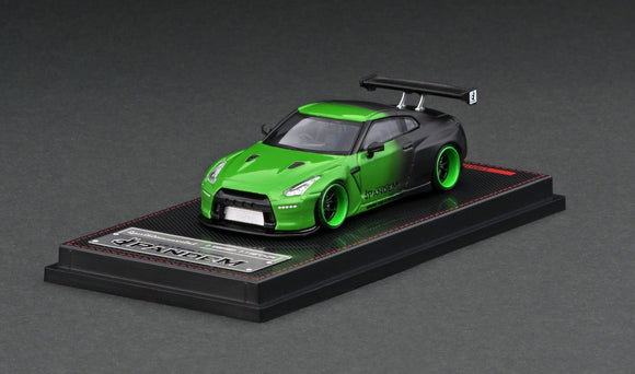 1:64 Nissan R35 GT-R -- PANDEM Green / Black -- Ignition Model