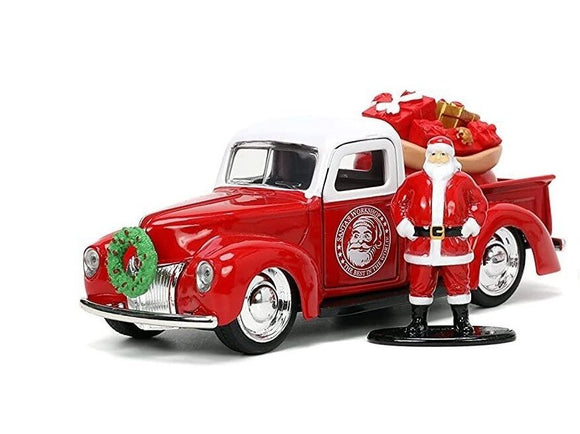 1:32 Santa & 1941 Ford Pickup Truck -- Holiday Rides -- JADA