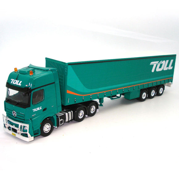 1:50 Mercedes MP04 w/ Tautliner/Curtain-side Rig Trailer - TOLL - Cooee Classics