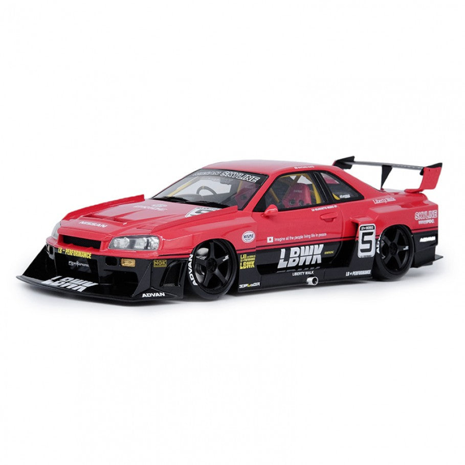 1:18 LBWK Nissan E-R34 Super Silhouette Skyline GTR -- #5 Red -- INNO1