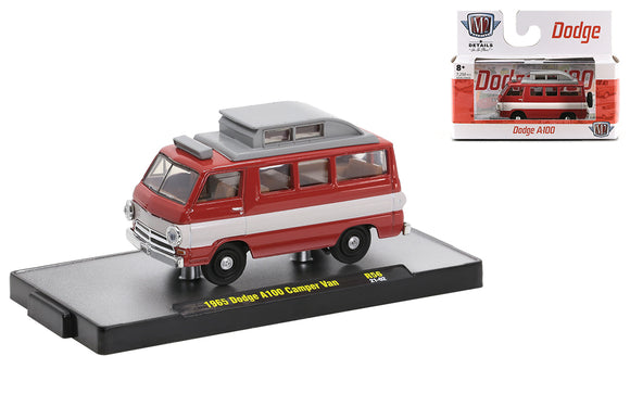 1:64 1965 Dodge A100 Camper Van -- Red/White -- M2 Machines Detroit Muscle