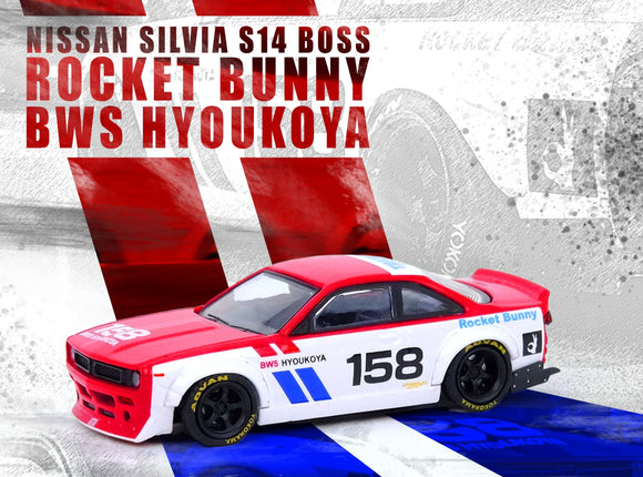(Pre-Order) 1:64 Nissan Silvia S14 Rocket Bunny Boss -- BRE BWS Hyoukoya -- INNO64
