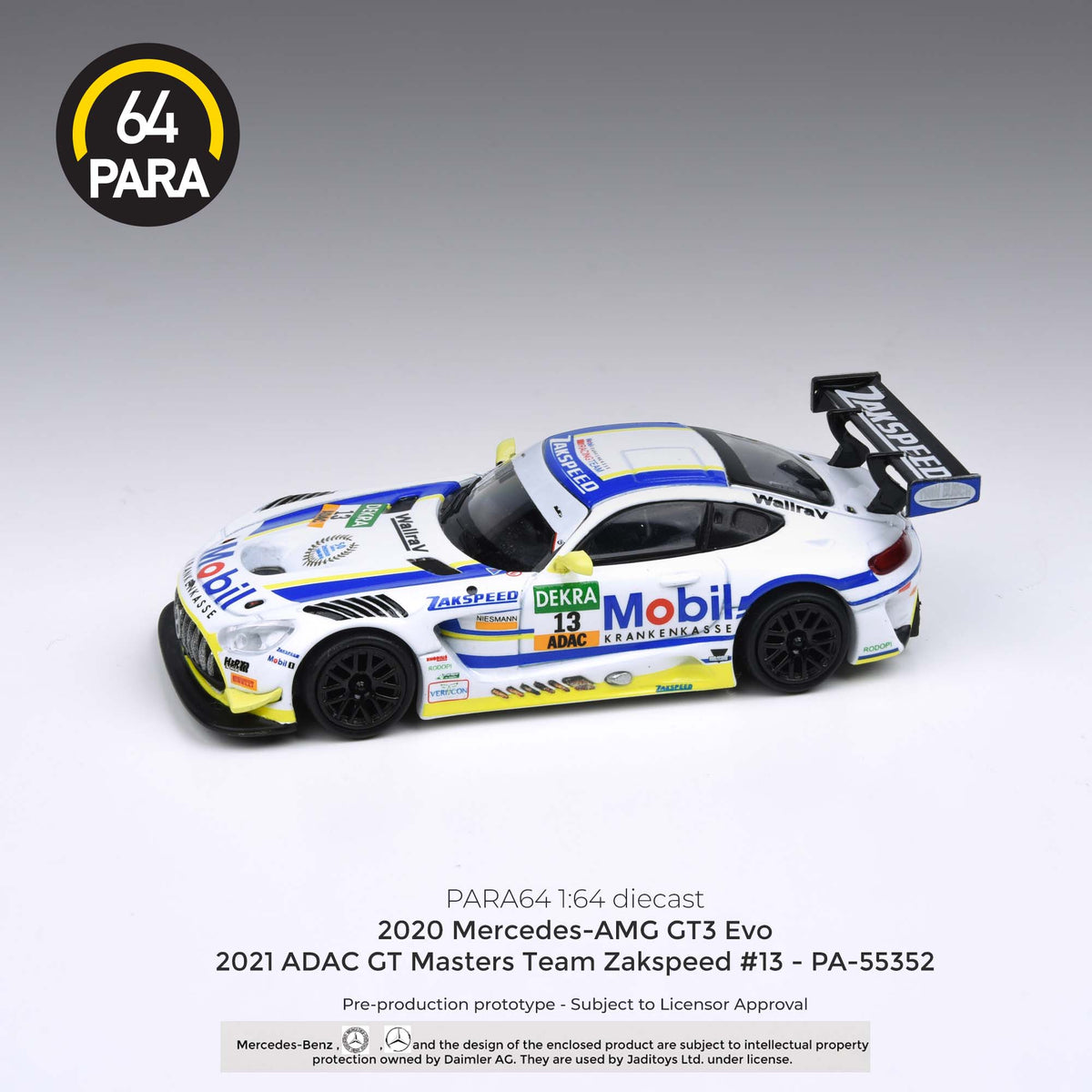 1:64 Mercedes-AMG GT3 Evo -- 2021 ADAC GT Masters Team Zakspeed #13 --