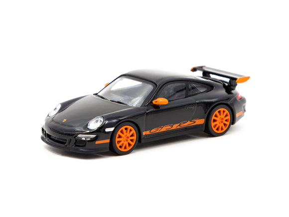 1:64 Porsche 911 GT3 RS (997) -- Black/Orange -- Tarmac Works x Minichamps