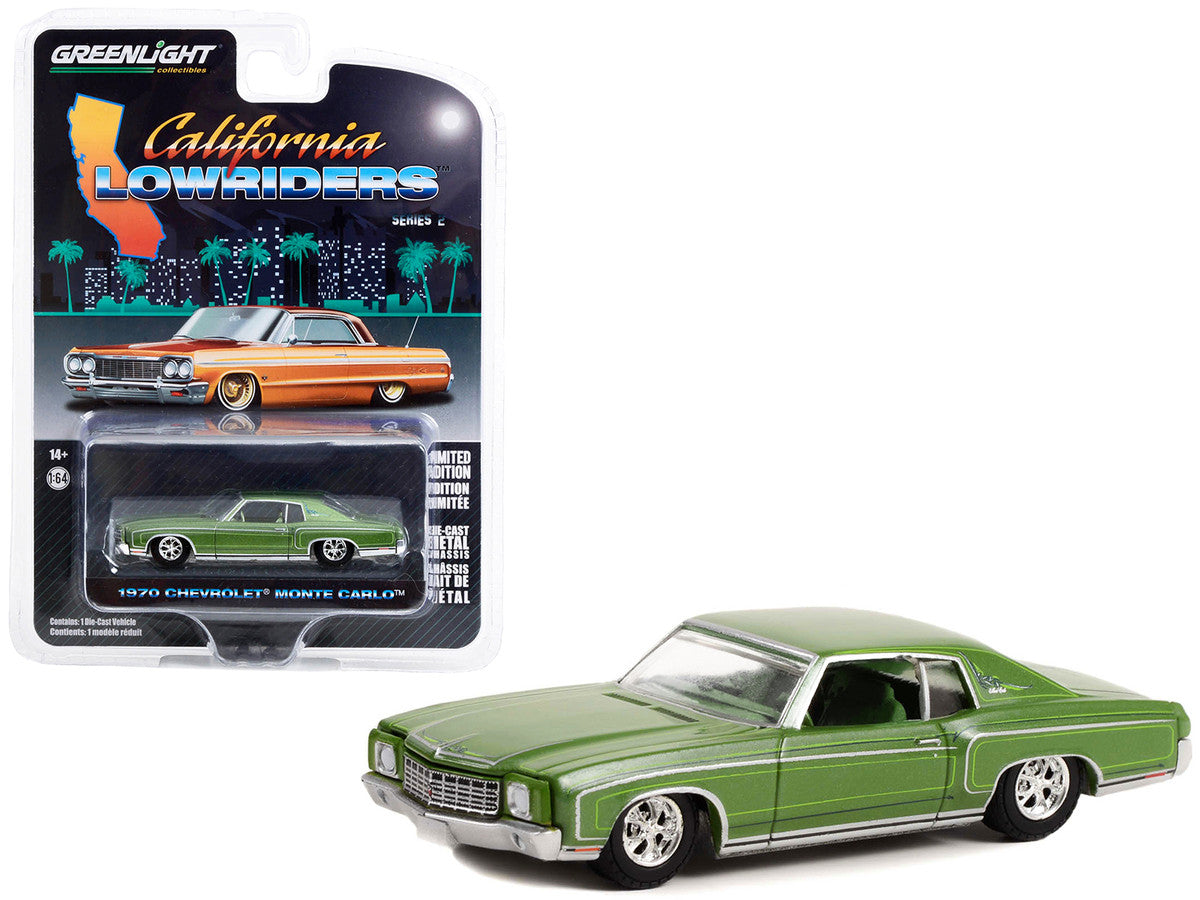 1:64 1970 Chevrolet Monte Carlo -- Green Metallic -- California Lowrid