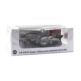 1:64 Nissan R34 Skyline GTR LBWK Super Silhouette -- #5 Grey Chrome -- CM-Model