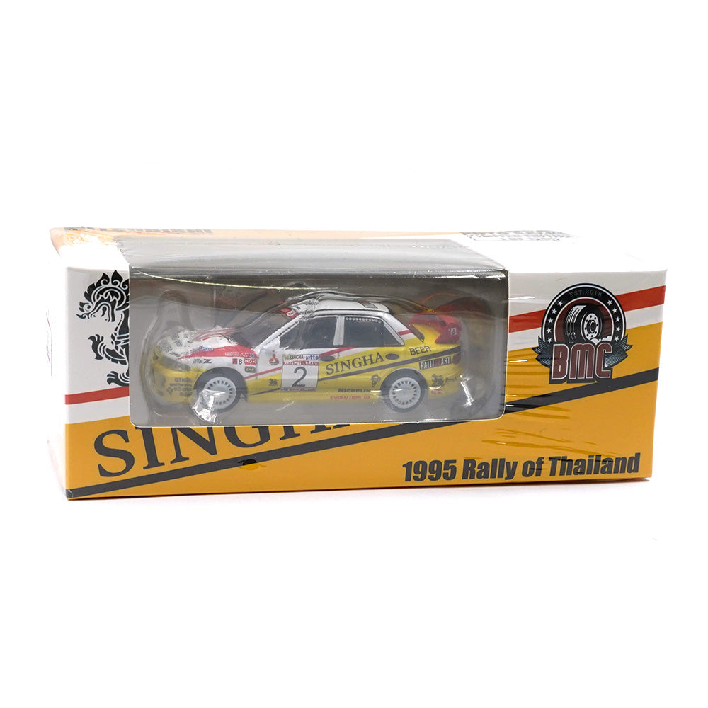 1:64 1995 Rally of Thailand Singha Ralliart - Mitsubishi EVO III -- BM