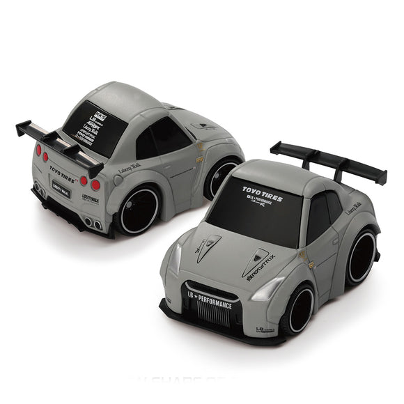 1:64 Nissan GT-R R35 LB-WORKS Type 1 -- Matte Grey -- QubeCarz x Mini GT