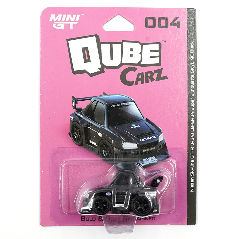 1:64 Nissan LB-ER34 Super Silhouette Skyline -- Black -- QubeCarz x Mi