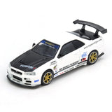 1:64 Nissan Skyline GT-R (R34) TOP SECRET -- White -- INNO64