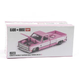 1:64 Chevrolet Silverado Dually Vintage Spec V2 - Pink/White -- Kaido House KHMG243