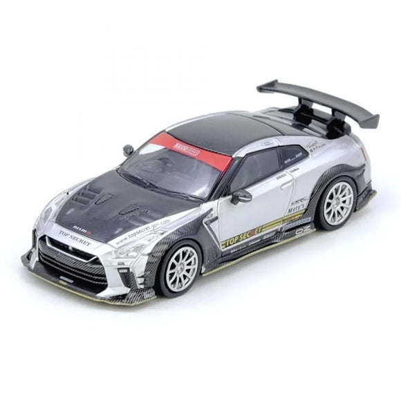 1:64 Nissan GT-R (R35) TOP SECRET -- Silver/Carbon - HK Expo -- INNO64