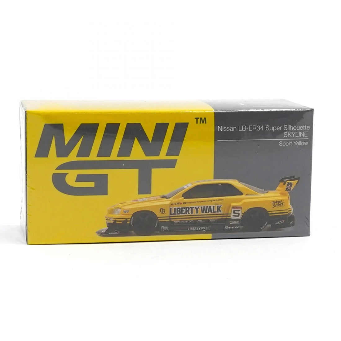 1:64 Nissan LB-ER34 Super Silhouette Skyline -- Sport Yellow -- Mini G