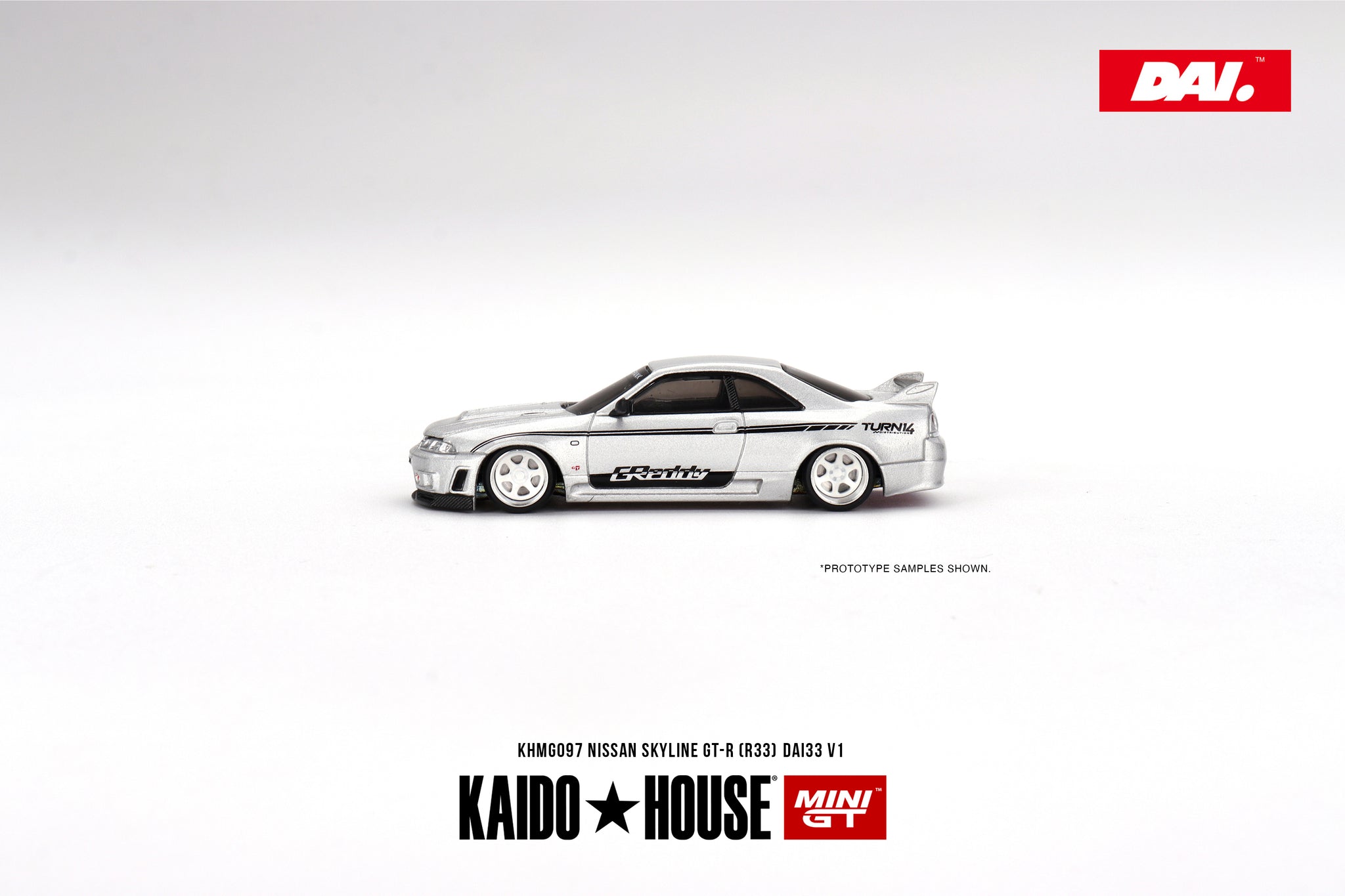 1:64 Nissan Skyline GT-R (R33) DAI33 V1 -- Silver -- Kaido House x Min